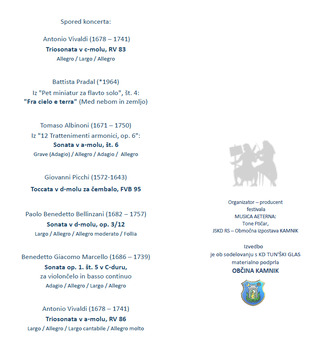Beneške harmonije koncert tria ARMONIE VENEZIANE_spored